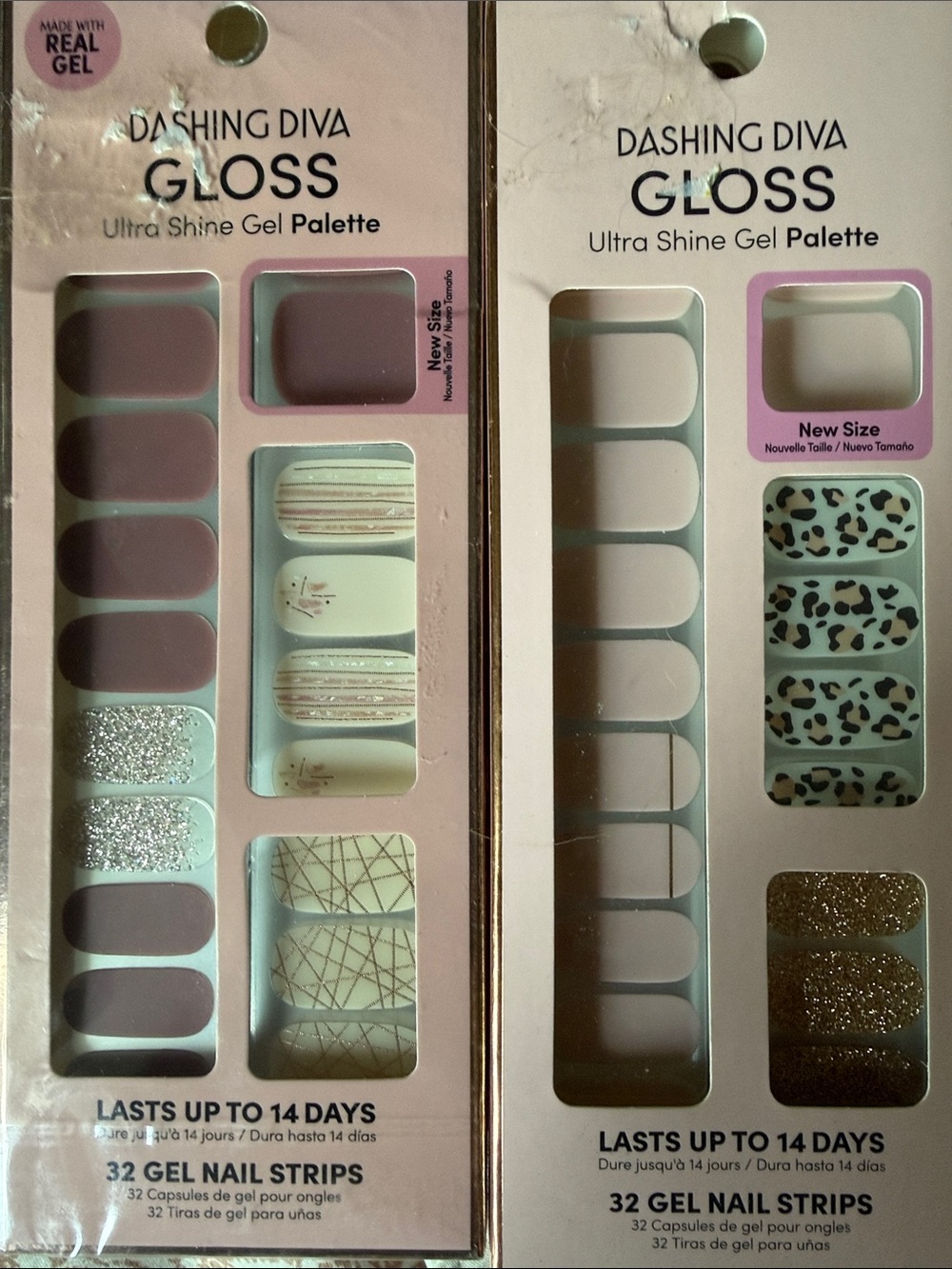 Dashing Diva Gloss Ultra Shine Gel Palette Press-On Nails - Mauve & White Sets